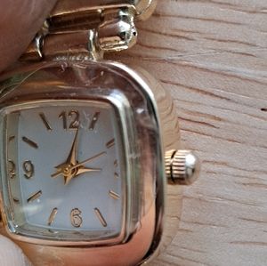 Charter Club gold tone watch and earring (P.S. earring is not from Charter Club)